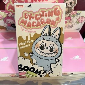 Exciting Macaron The Monsters Vinyl Face Toy by Pop Mart - Gray